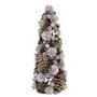 Sapin de Noël Blanc Doré Plastique Foam Ananas 19 x 19 x 48,5 cm