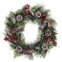 Couronne de Noël Blanc Rouge Vert Naturel PVC 40 cm