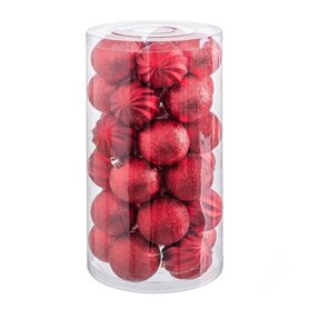 Boules de Noël Rouge Plastique 6 x 6 x 6 cm (30 Unités)