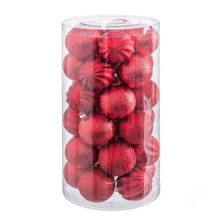 Boules de Noël Rouge Plastique 6 x 6 x 6 cm (30 Unités)