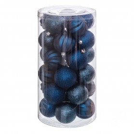 Boules de Noël Bleu Plastique 6 x 6 x 6 cm (30 Unités)