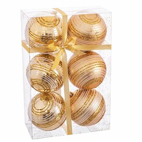 Boules de Noël Doré Plastique Spirale 8 x 8 x 8 cm (6 Unités)