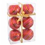 Boules de Noël Rouge Plastique Spirale 8 x 8 x 8 cm (6 Unités)