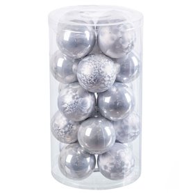 Boules de Noël Argenté Plastique 6 x 6 x 6 cm (20 Unités)