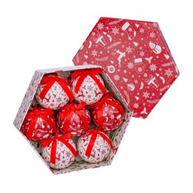 Boules de Noël Blanc Rouge Papier Polyfoam Bonhomme de Neige 7,5 x 7,5