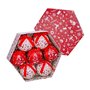 Boules de Noël Blanc Rouge Papier Polyfoam Bonhomme de Neige 7,5 x 7,5