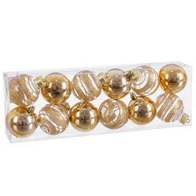 Boules de Noël Doré Plastique 6 x 6 x 6 cm (12 Unités)