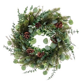 Couronne de Noël Vert Naturel Plastique 60 cm