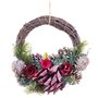 Couronne de Noël Rouge Multicouleur Rotin Plastique Foam Ananas 24 x 2