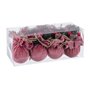 Boules de Noël Multicouleur Rose Velours côtelé Foam 6 x 6 x 6 cm (8 U