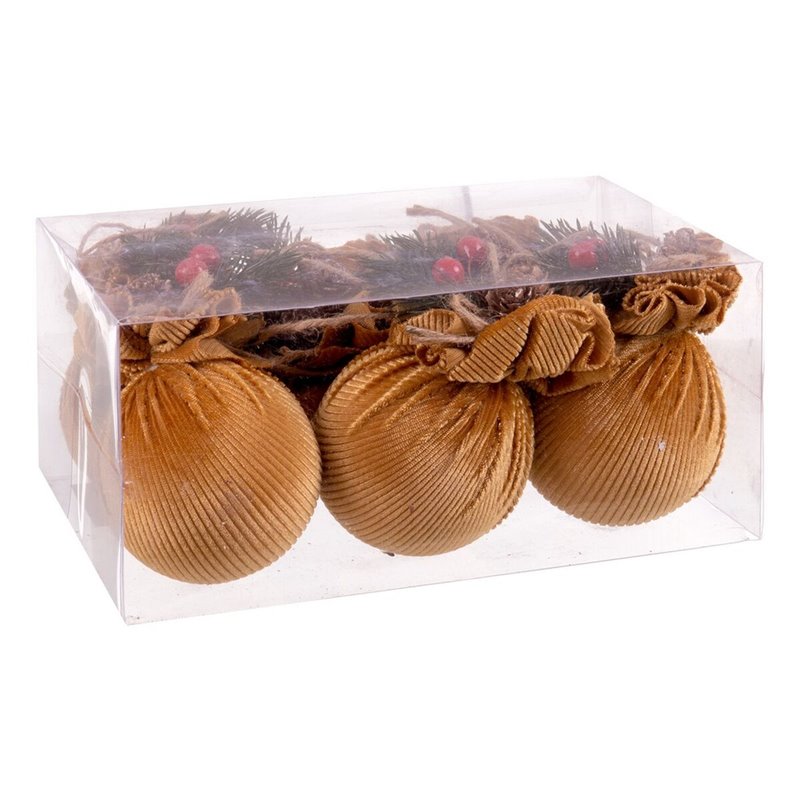 Image secondaire de Boules de Noël Multicouleur Doré Velours côtelé Foam 6 x 6 x 6 cm (6 Unités)