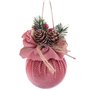 Boules de Noël Multicouleur Rose Velours côtelé Foam 6 x 6 x 6 cm (6 U