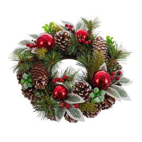 Couronne de Noël Rouge Vert Multicouleur Plastique Foam Ananas 30 x 30