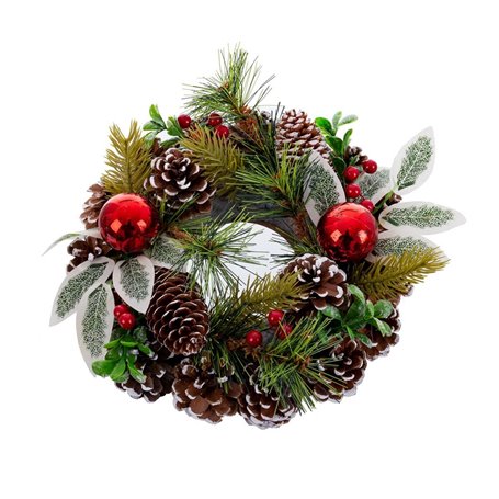 Couronne de Noël Rouge Vert Multicouleur Plastique Foam Ananas 22 x 22