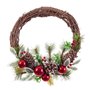 Couronne de Noël Marron Rouge Multicouleur Rotin Plastique Foam Volets