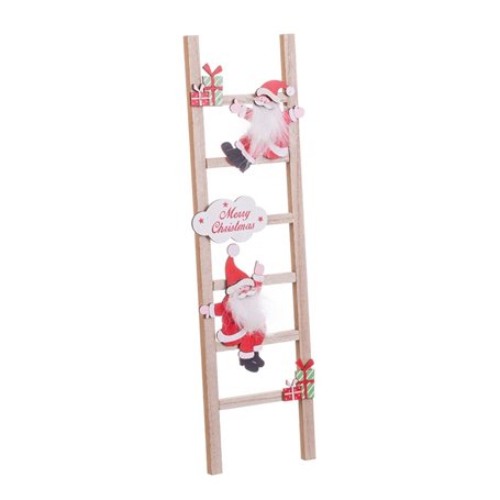 Décorations de Noël Multicouleur Bois Escalier Père Noël 12 x 1,8 x 42