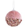 Boules de Noël Rose Doré Polyfoam Tissu 6 x 6 x 6 cm (10 Unités)