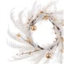 Couronne de Noël Blanc Doré Plastique 60 cm