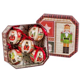 Boules de Noël Multicouleur Papier Polyfoam Casse-Noisette 7,5 x 7,5 x