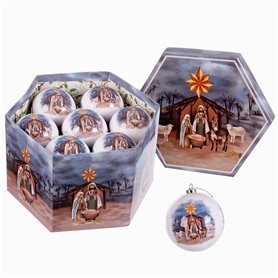 Boules de Noël Multicouleur Papier Polyfoam Naissance/Crèche 7,5 x 7,5