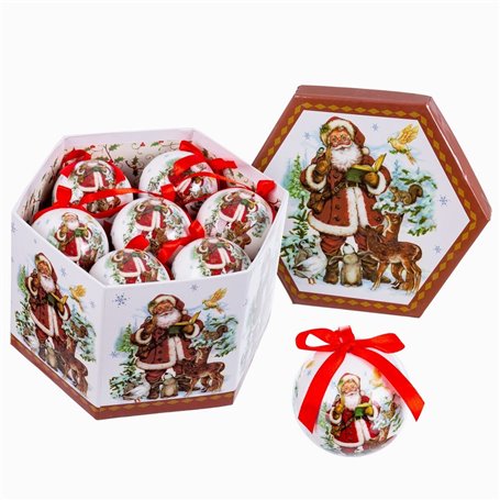 Boules de Noël Multicouleur Polyfoam Père Noël 7,5 x 7,5 x 7,5 cm (14 