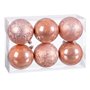 Boules de Noël Beige Plastique 8 x 8 x 8 cm (6 Unités)