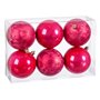 Boules de Noël Fraise Plastique 8 x 8 x 8 cm (6 Unités)