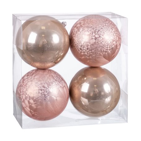 Boules de Noël Beige Plastique 10 x 10 x 10 cm (4 Unités)