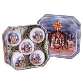 Boules de Noël Multicouleur Papier Polyfoam Naissance/Crèche 7,5 x 7,5