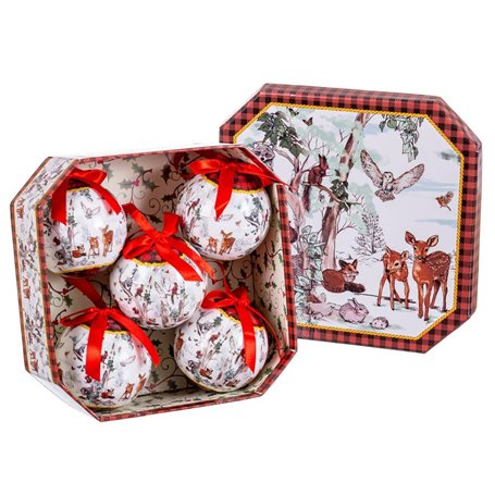 Boules de Noël Multicouleur Papier Polyfoam animaux 7,5 x 7,5 x 7,5 cm