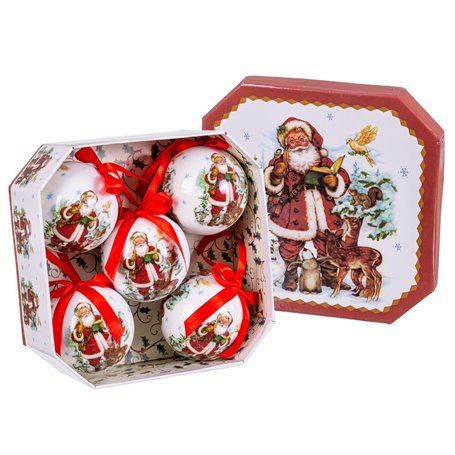 Boules de Noël Multicouleur Papier Polyfoam Père Noël 7,5 x 7,5 x 7,5 