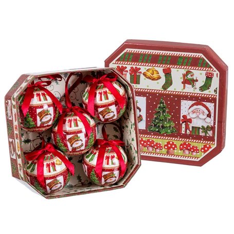 Boules de Noël Multicouleur Papier Polyfoam Père Noël 7,5 x 7,5 x 7,5 