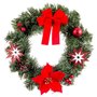 Couronne de Noël Rouge Vert Plastique 30 cm