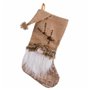 Chaussette de Noël Beige Tissu Père Noël 30 x 3 x 47 cm