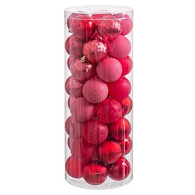 Boules de Noël Rouge Plastique 6 x 6 x 6 cm (40 Unités)