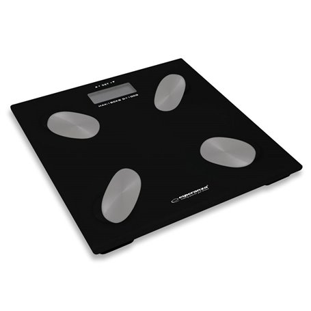 Balance Numérique de Salle de Bain Esperanza EBS022K  Noir Verre tremp