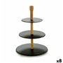 Etagère Rond 30 x 40 cm Noir Bois Ardoise (8 Unités)