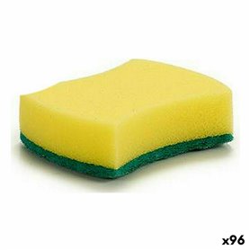 Tampon à récurer Jaune Vert Fibre synthétique 10 x 3 x 7,5 cm (96 Unit