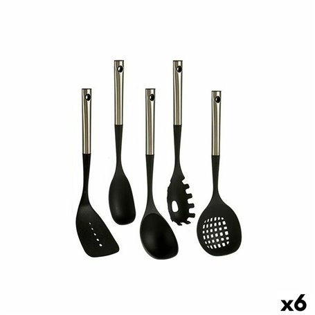 Ensemble d'ustensiles de cuisine Noir Plastique 8,5 x 35 x 20,5 cm (6 