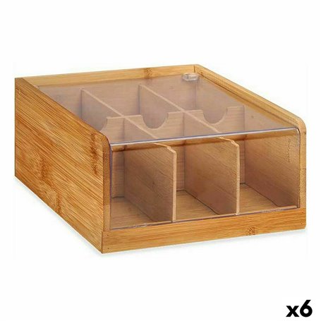 Organisateur Thé Bambou 22 x 10 x 20,5 cm (6 Unités)