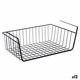 Corbeille pour étagère de cuisine Noir Fer 42 x 14 x 26 cm (12 Unités)