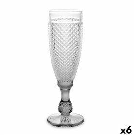 Coupe de champagne Diamant Transparent Anthracite verre 185 ml (6 Unit