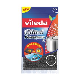 Tampon à récurer Vileda Glitzi Inox Power Gris Acier inoxydable
