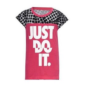 T shirt à manches courtes Enfant Nike 848-A72  Rose 100 % coton