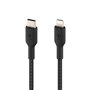 Câble USB-C vers Lightning Belkin CAA004BT2MBK 2 m Noir