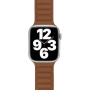Bracelet Cuir pour Apple Watch 42-44-45-49mm Marron/Orange Bigben