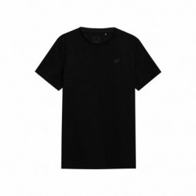T shirt à manches courtes 4F Regular Plain Noir Homme S
