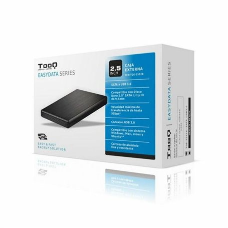 Boîtier Externe TooQ TQE-2522B HD 2.5" USB 3.1 USB 3.0 SATA USB 3.0