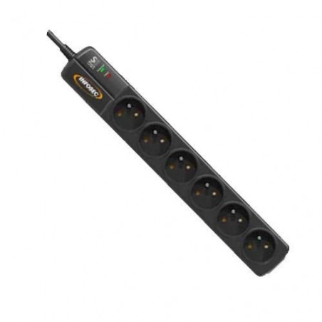 Infosec multiprise parafoudre 6 prises S6 Black Li 34,99 €