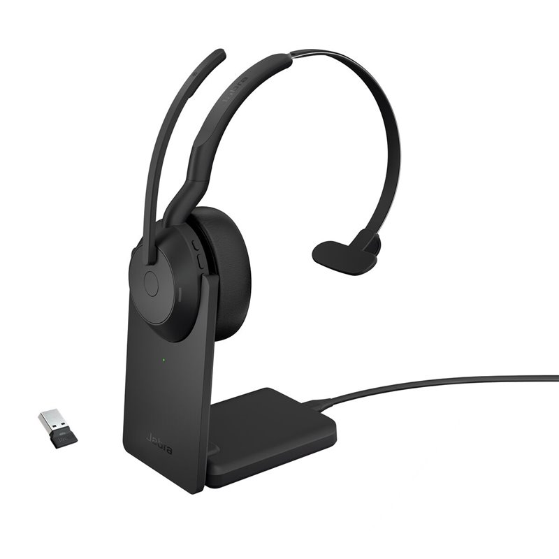 Image secondaire de Jabra Evolve2 55 Casque Avec fil &sans fil Arceau Bureau/Centre d'appels Bluetooth Socle de chargement Noir